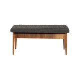 Panca Mirphak, Panchina multiuso, Seduta per ospiti, Cassapanca multifunzione, 110x40h48 cm, Noce e Antracite