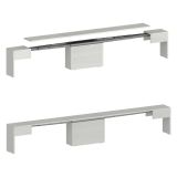 Panca moderna estensibile bianca 290x25x45h cm - Yutu