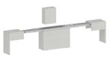 Panca moderna estensibile bianca 290x25x45h cm - Yutu