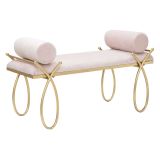 Panca oro Rosa con 2 Cuscini Materiale Struttura in Tessuto 113x49x53h cm, Colore Seduta Rosa - Ennist