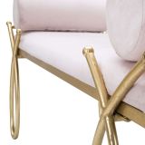 Panca oro Rosa con 2 Cuscini Materiale Struttura in Tessuto 113x49x53h cm, Colore Seduta Rosa - Ennist