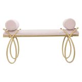 Panca oro Rosa con 2 Cuscini Materiale Struttura in Tessuto 113x49x53h cm, Colore Seduta Rosa - Ennist