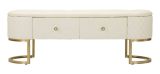 Panca shabby bianca e oro 120x40x43h cm - Golfo