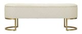 Panca shabby bianca e oro 120x40x43h cm - Golfo