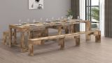 Panca Torquato, Set di 2 sedute per tavolo da pranzo, Panche allungabili, 290x25h45 cm, Acero