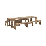 Panca Torquato, Set di 2 sedute per tavolo da pranzo, Panche allungabili, 290x25h45 cm, Acero