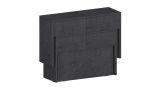 Panca Torquato, Set di 2 sedute per tavolo da pranzo, Panche allungabili, 290x25h45 cm, Ardesia
