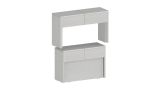 Panca Torquato, Set di 2 sedute per tavolo da pranzo, Panche allungabili, 290x25h45 cm, Bianco