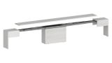 Panca Torquato, Set di 2 sedute per tavolo da pranzo, Panche allungabili, 290x25h45 cm, Bianco