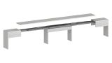 Panca Torquato, Set di 2 sedute per tavolo da pranzo, Panche allungabili, 290x25h45 cm, Bianco