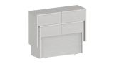 Panca Torquato, Set di 2 sedute per tavolo da pranzo, Panche allungabili, 290x25h45 cm, Bianco