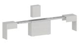 Panca Torquato, Set di 2 sedute per tavolo da pranzo, Panche allungabili, 290x25h45 cm, Bianco