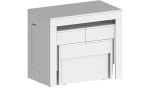 Panca Torquato, Set di 2 sedute per tavolo da pranzo, Panche allungabili, 290x25h45 cm, Bianco lucido