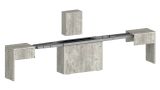 Panca Torquato, Set di 2 sedute per tavolo da pranzo, Panche allungabili, 290x25h45 cm, Cemento