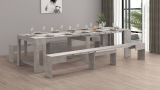 Panca Torquato, Set di 2 sedute per tavolo da pranzo, Panche allungabili, 290x25h45 cm, Grigio