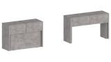 Panca Torquato, Set di 2 sedute per tavolo da pranzo, Panche allungabili, 290x25h45 cm, Grigio