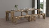 Panca Ubertino, Seduta per tavolo da pranzo, Panca singola allungabile, 290x25h45 cm, Acero