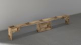 Panca Ubertino, Seduta per tavolo da pranzo, Panca singola allungabile, 290x25h45 cm, Acero