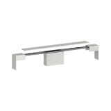 Panca Ubertino, Seduta per tavolo da pranzo, Panca singola allungabile, 290x25h45 cm, Bianco