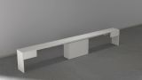 Panca Ubertino, Seduta per tavolo da pranzo, Panca singola allungabile, 290x25h45 cm, Bianco