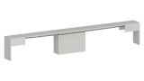Panca Ubertino, Seduta per tavolo da pranzo, Panca singola allungabile, 290x25h45 cm, Bianco