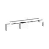 Panca Ubertino, Seduta per tavolo da pranzo, Panca singola allungabile, 290x25h45 cm, Bianco lucido