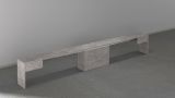 Panca Ubertino, Seduta per tavolo da pranzo, Panca singola allungabile, 290x25h45 cm, Grigio