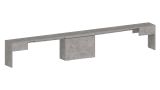 Panca Ubertino, Seduta per tavolo da pranzo, Panca singola allungabile, 290x25h45 cm, Grigio