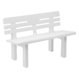 Panchina da esterno Alim, 110x52h71 cm, Bianco