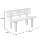 Panchina da esterno Alim, 110x52h71 cm, Bianco