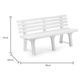 Panchina da esterno Artur, 145x49h74 cm, Bianco