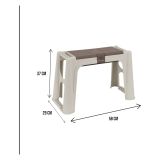 Panchina da esterno Barry, 58x29h37 cm, Beige e Marrone