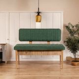 Panchina da esterno Situla, Panca da giardino, Seduta outdoor multi posizione, Sedia in plastica da balcone, 110x40 h85 cm, Quercia e Verde