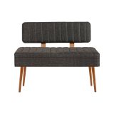 Panchina da esterno Situla, Panca da giardino, Seduta outdoor multi posizione, Sedia in plastica da balcone, 90x39 h40 cm, Quercia e Antracite