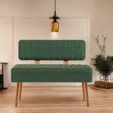 Panchina da esterno Situla, Panca da giardino, Seduta outdoor multi posizione, Sedia in plastica da balcone, 90x39 h40 cm, Quercia e Verde