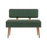 Panchina da esterno Situla, Panca da giardino, Seduta outdoor multi posizione, Sedia in plastica da balcone, 90x39 h40 cm, Quercia e Verde