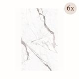 Pannello Decorativo Bianco Marmo set da 6, Facile da Tagliare, Facile da Installare Texture Realistica 60x0.3 cm, Isolante Acustico Scarsa Isolazione