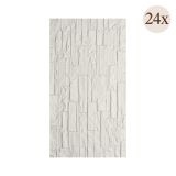 Pannello Decorativo Bianco Quarzite set da 24, Facile da Tagliare, Facile da Installare Texture Realistica 60x2.5 cm, - Nulvi