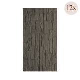 Pannello Decorativo Grigio Ardesia set da 12, Facile da Tagliare, Facile da Installare Texture Realistica 60x2.5 cm, - Torriana