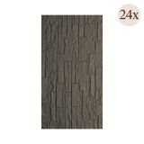 Pannello Decorativo Grigio Ardesia set da 24, Facile da Tagliare, Facile da Installare Texture Realistica 60x2.5 cm, - Nulvi