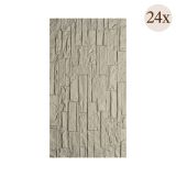 Pannello Decorativo Grigio set da 24, Facile da Tagliare, Facile da Installare Texture Realistica 60x2.5 cm, Autoestinguente - Nulvi