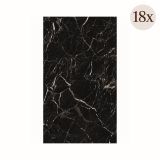 Pannello Decorativo Nero Marmo set da 18, Facile da Tagliare, Facile da Installare Texture Realistica 60x0.3 cm, Isolante Acustico Scarsa Isolazione
