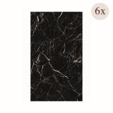 Pannello Decorativo Nero Marmo set da 6, Facile da Tagliare, Facile da Installare Texture Realistica 60x0.3 cm, Isolante Acustico Scarsa Isolazione
