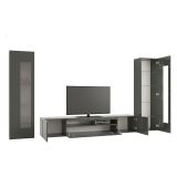 Parete attrezzata 10 ripiani 290cm antracite lucida - Aslhey