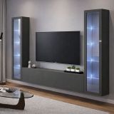 Parete attrezzata 9 ripiani 260cm antracite - Leda