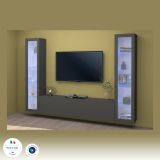 Parete attrezzata 9 ripiani 260cm antracite - Leda