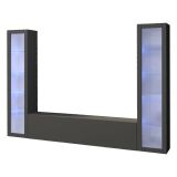 Parete attrezzata 9 ripiani 260cm antracite - Leda