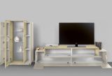 Parete Attrezzata Beige Modulabile 10 Ripiani 280x45x120.5h cm, Apertura a Ribalta, Battente - Lazzate