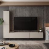 Parete Attrezzata Beige Modulabile 4 Ripiani, Apertura Battente - Gatafa