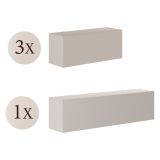 Parete Attrezzata Beige Modulabile 4 Ripiani, Apertura Battente - Gatafa